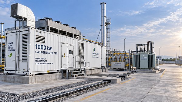 How much site space does a 1000 kW containerized gas genset require?
