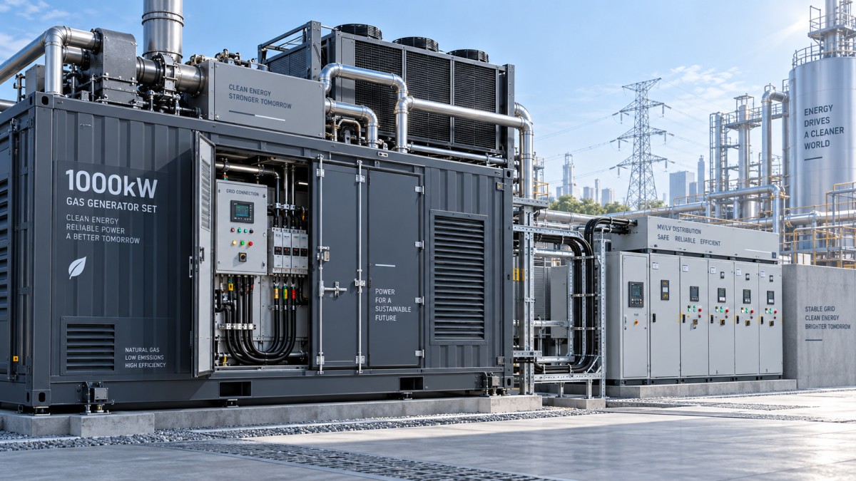Can a 1000 kW containerized gas genset meet grid synchronization rules?