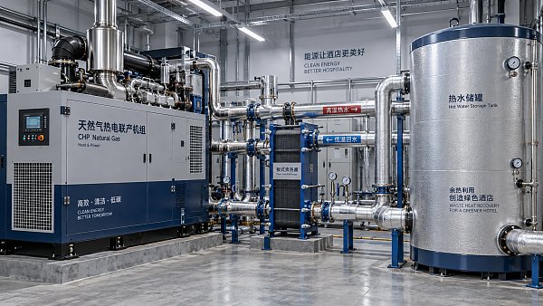 When does 18–150 kW distributed natural gas CHP suit a hotel?