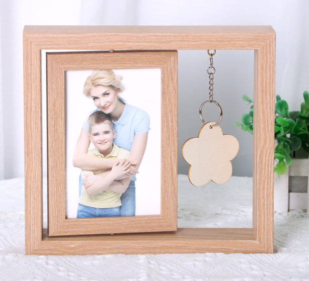 Double-sided rotating photo frame