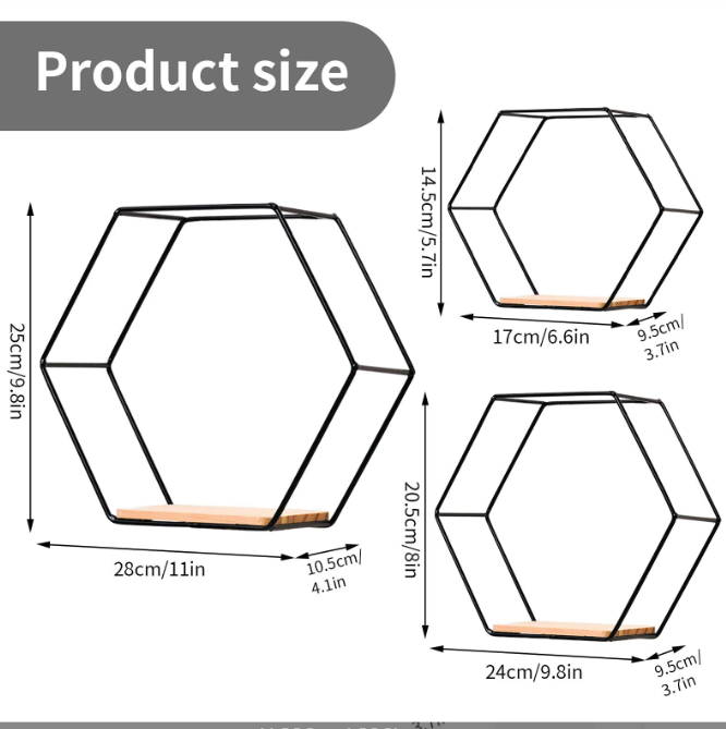 Metal decorative wall shelves
