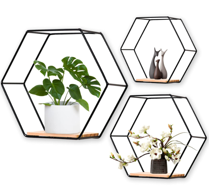 Metal decorative wall shelves