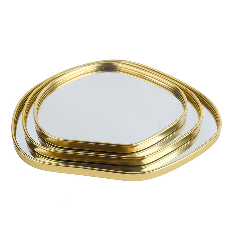 Metal glass mirror surface tray