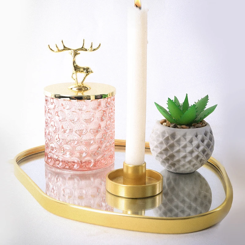 Metal glass mirror surface tray