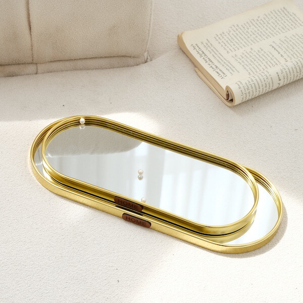 Metal glass mirror surface tray