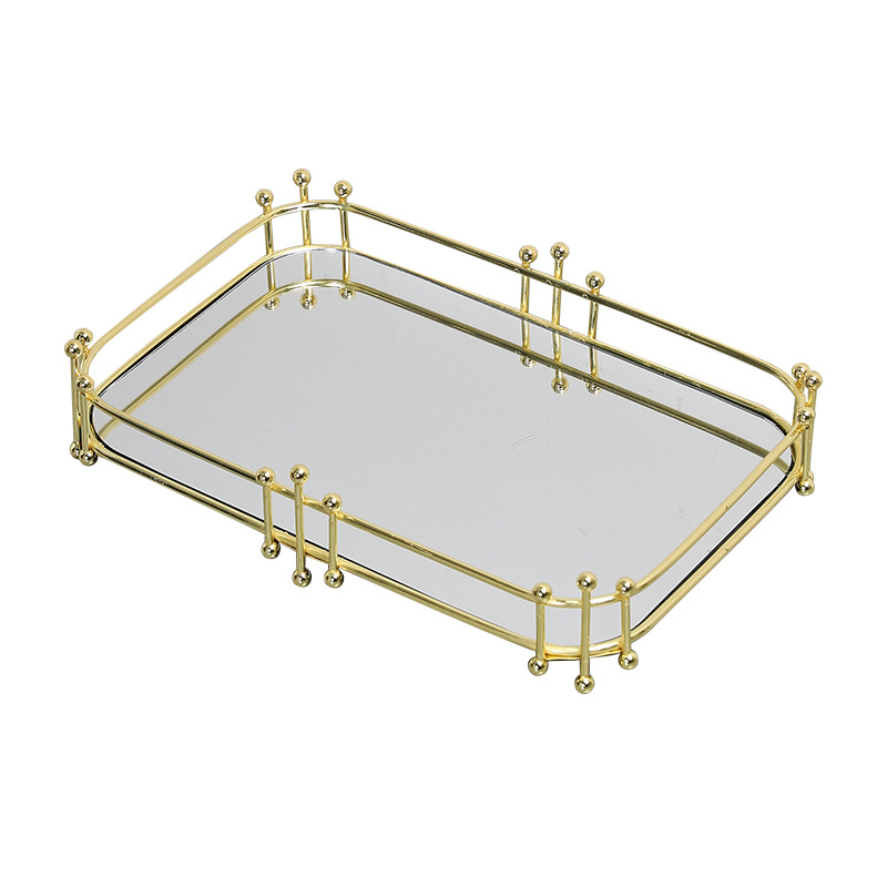 Metal glass mirror surface tray