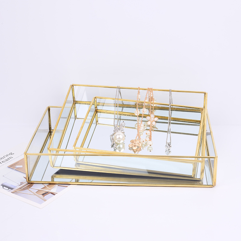 Glass jewelry storage tray