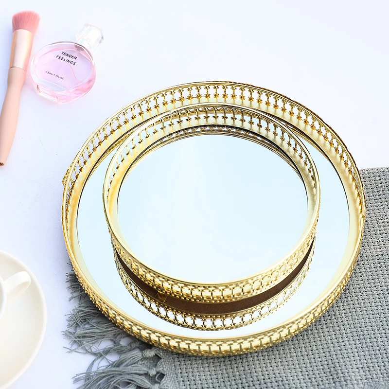 Metal glass mirror surface tray