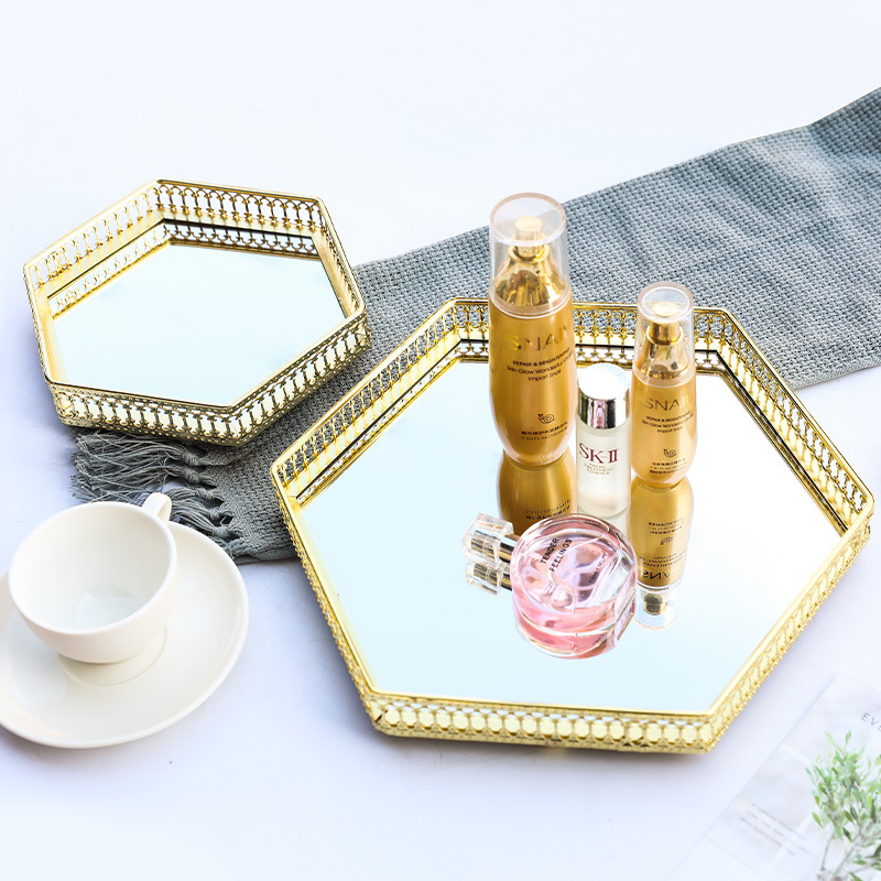 Metal glass mirror surface tray