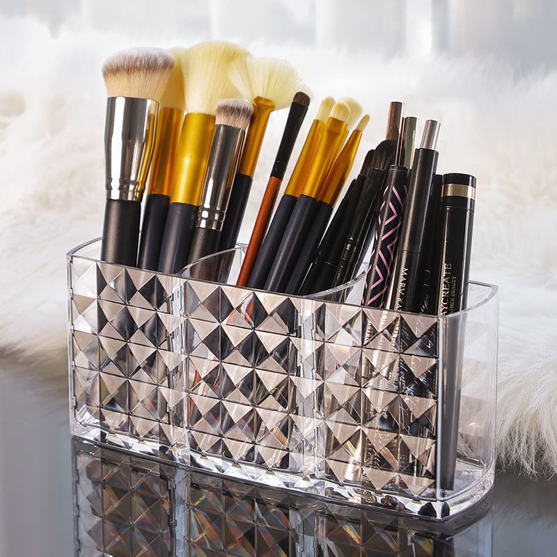 Acrylic makeup brush storage