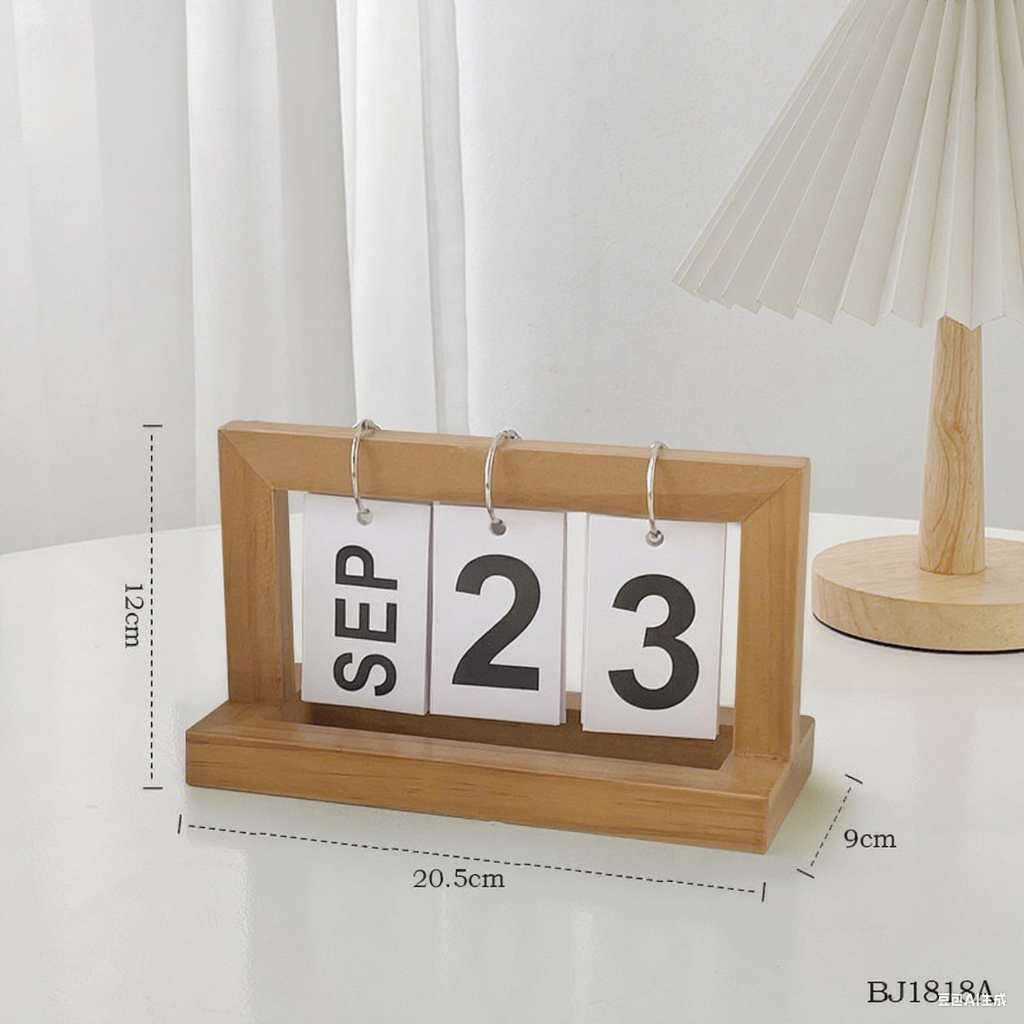 Wooden page-turning calendar