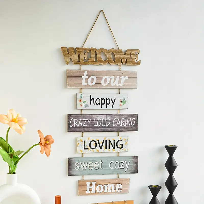 Wooden hanging wall decoration 