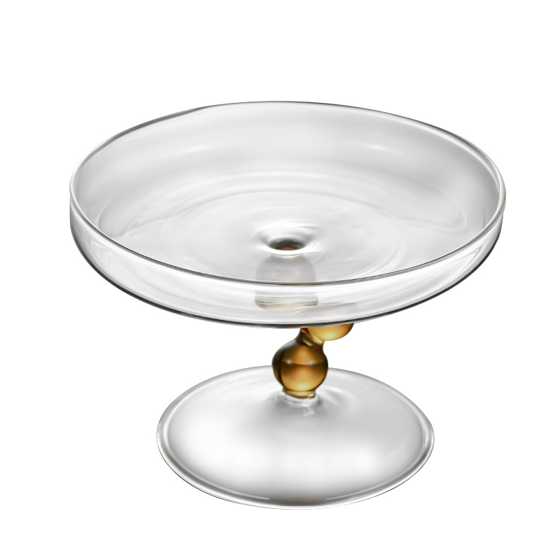 High-legged glass fruit tray