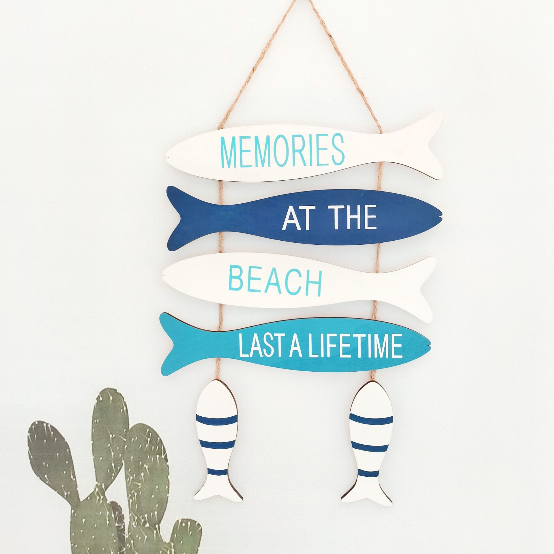 Wooden hanging ocean wall decoration