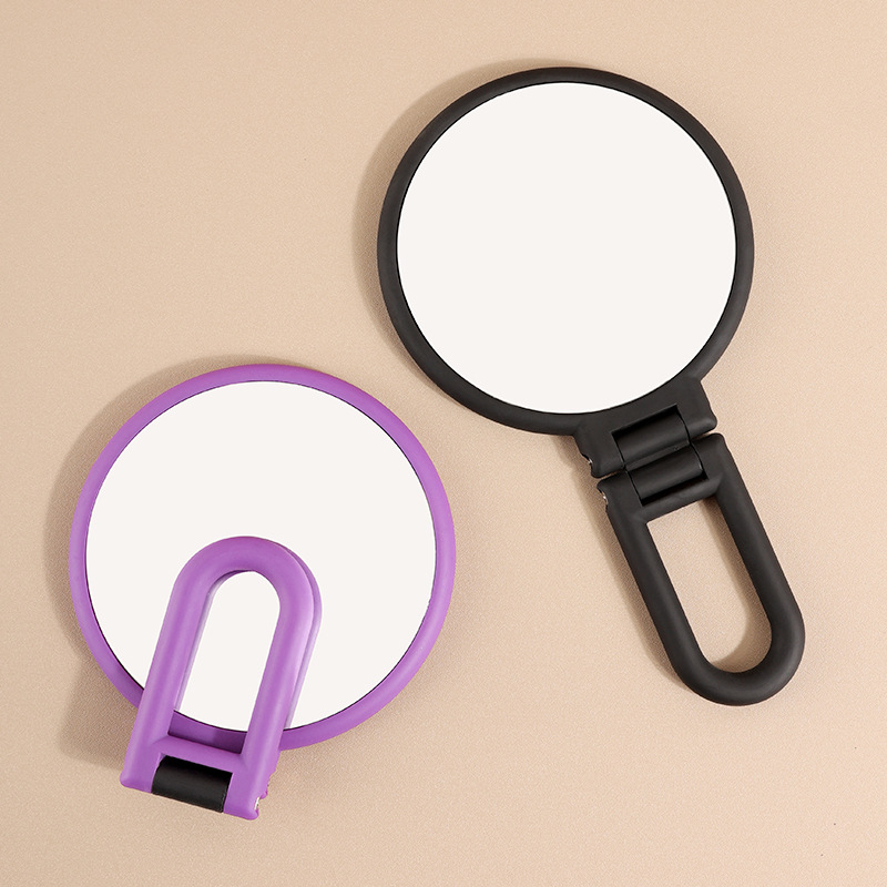 Foldable double-sided makeup mirror