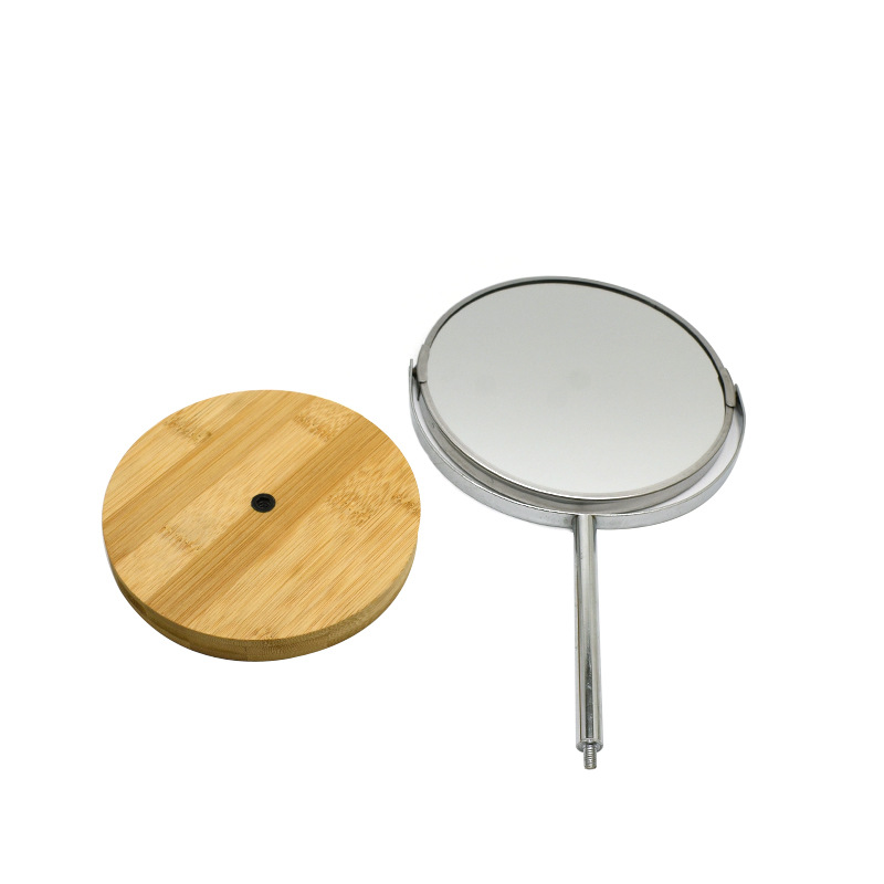 Double-sided metal tabletop mirror