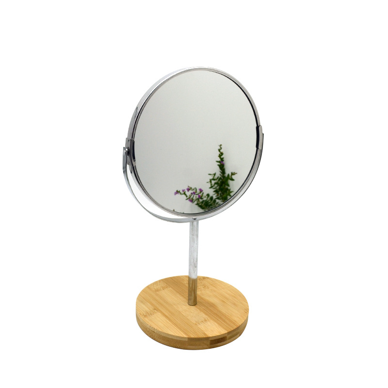 Double-sided metal tabletop mirror
