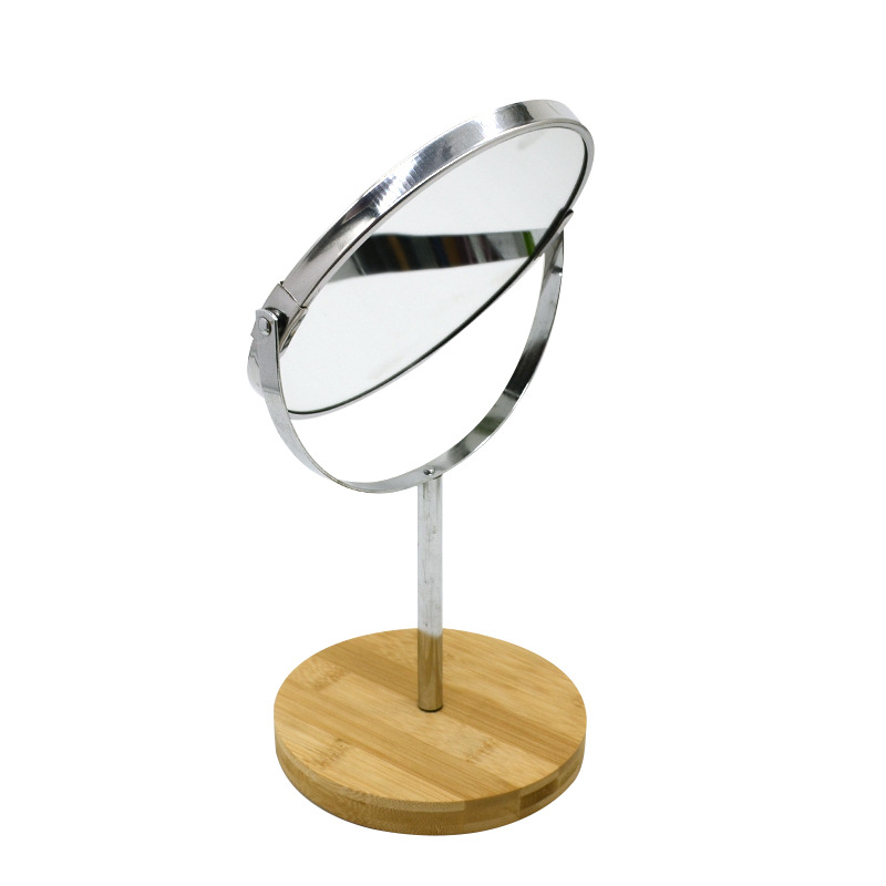 Double-sided metal tabletop mirror