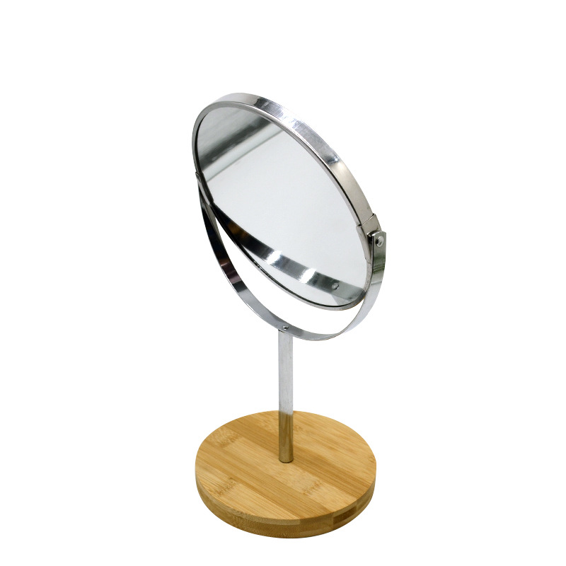 Double-sided metal tabletop mirror