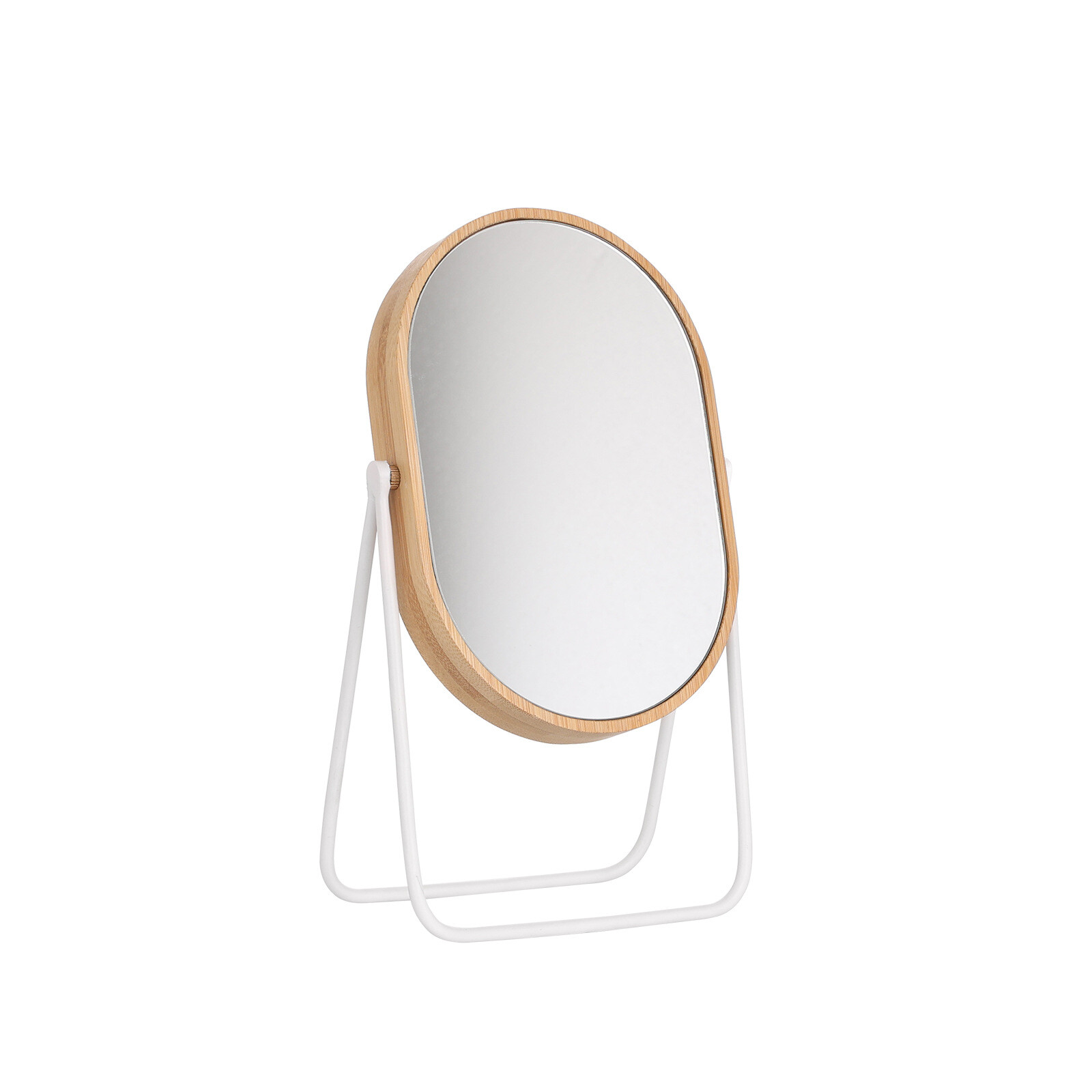 Desktop bamboo and wood mirror