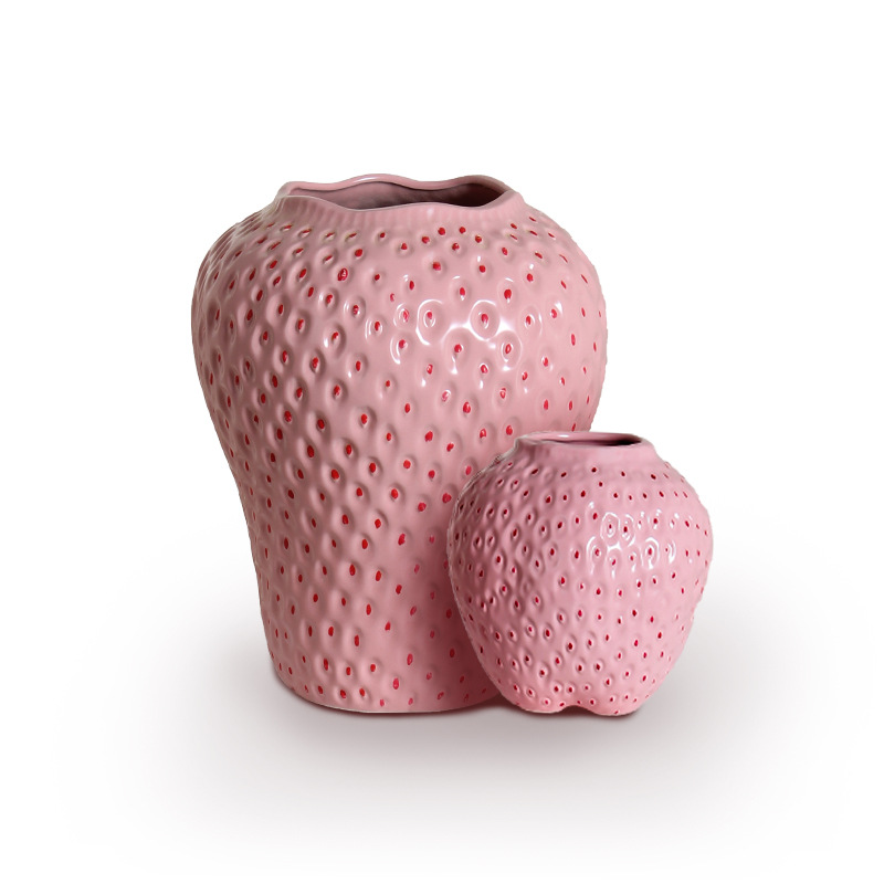 Ceramic strawberry vase