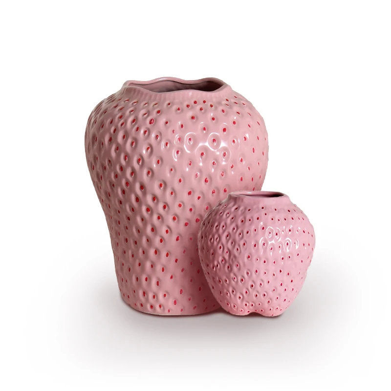 Ceramic strawberry vase