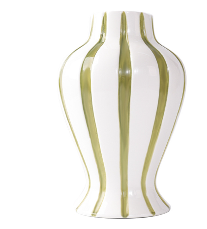 Striped painted ceramic vase
