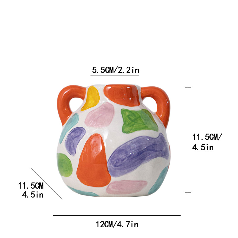 Hand-painted double-eared vase