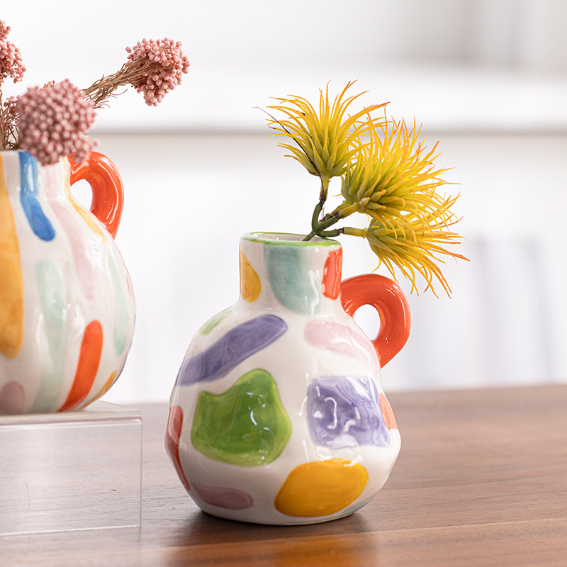 Hand-painted double-eared vase