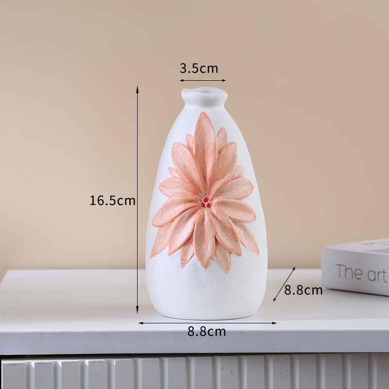 Relief flower ceramic vase