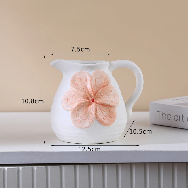 Relief flower ceramic vase