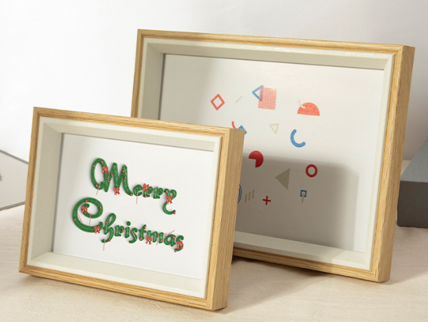 Wooden christmas photo frame
