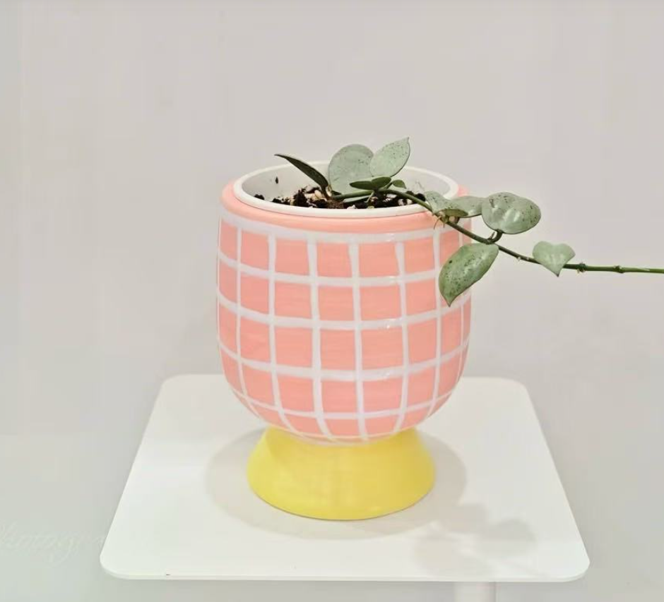 Hand-painted ceramic planter