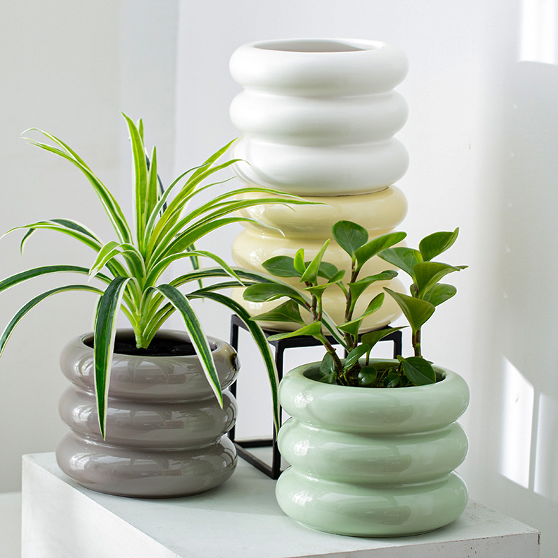 Nordic Circle Ceramic Flower Pot