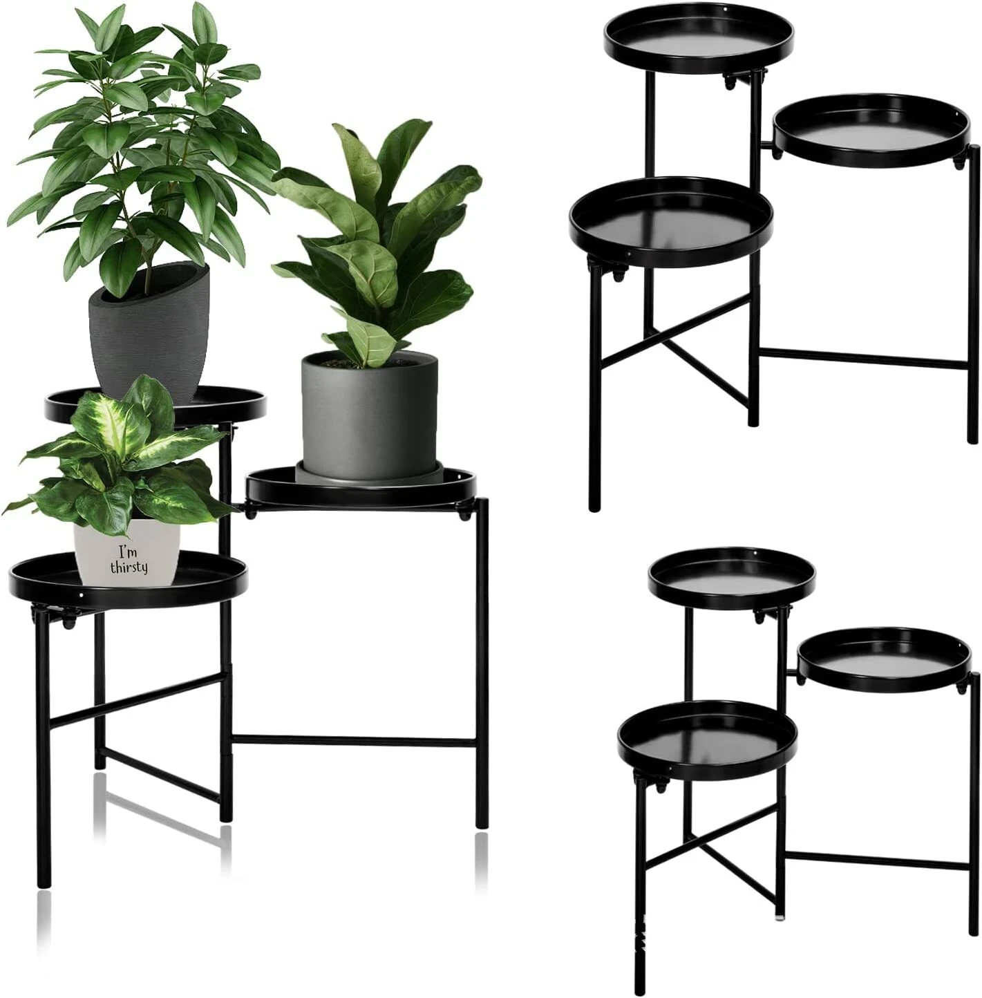 Foldable iron flower rack