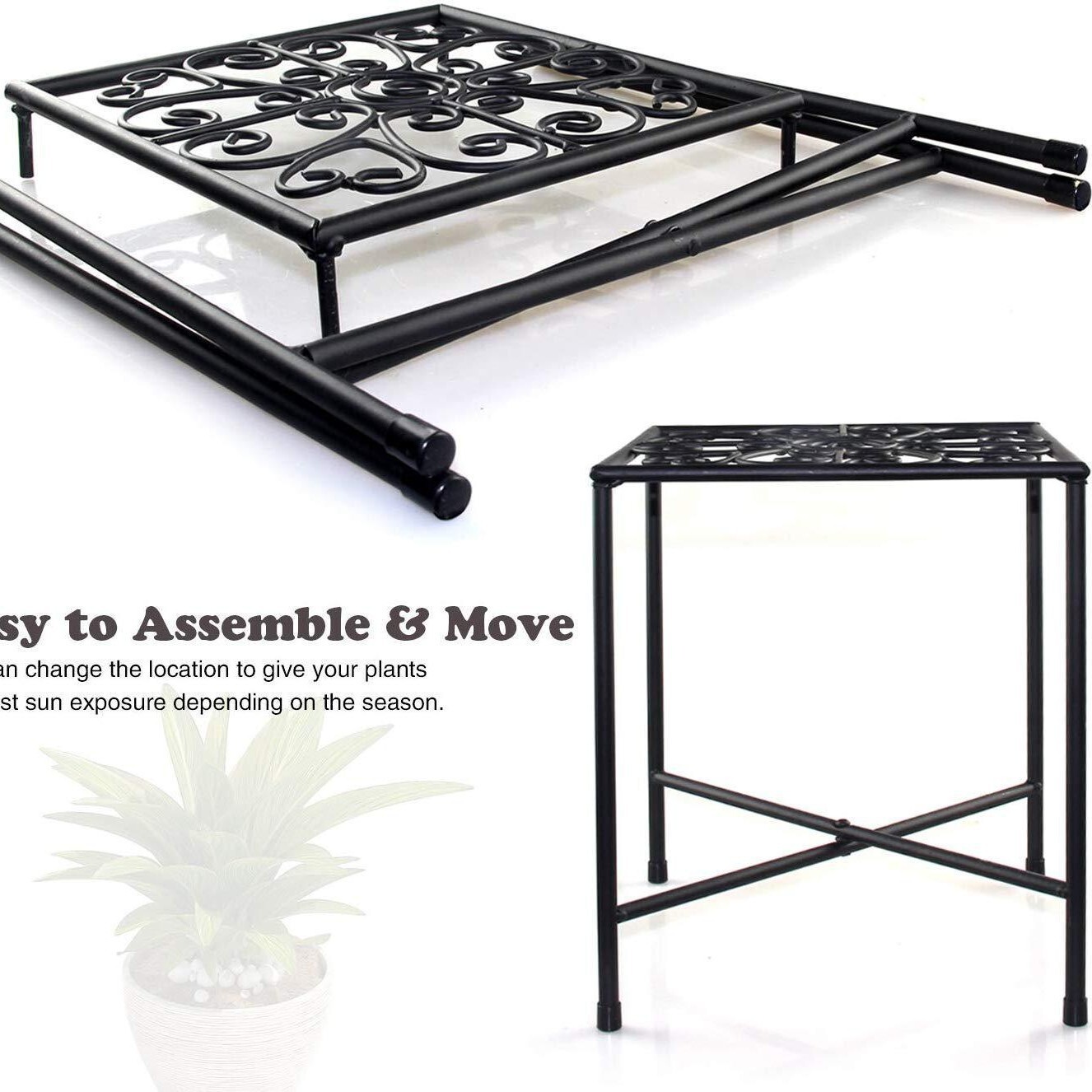 Foldable iron flower rack