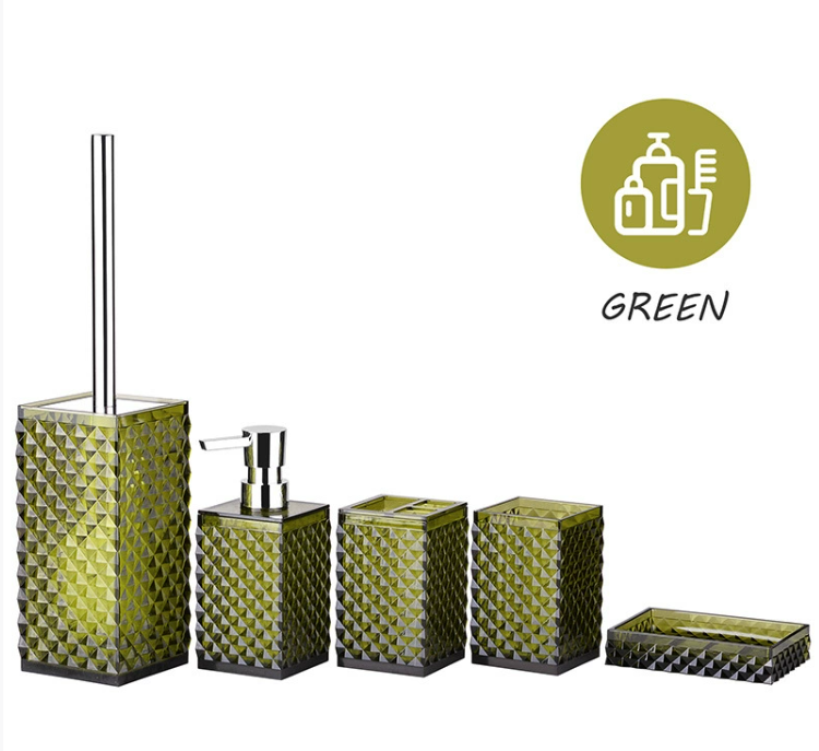 Acrylic bathroom wash set (5-piece)