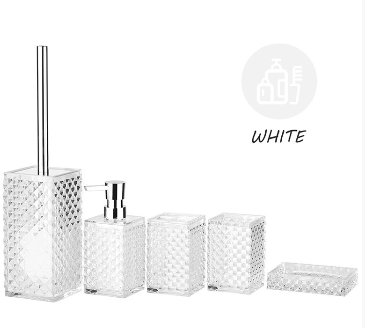 Acrylic bathroom wash set (5-piece)