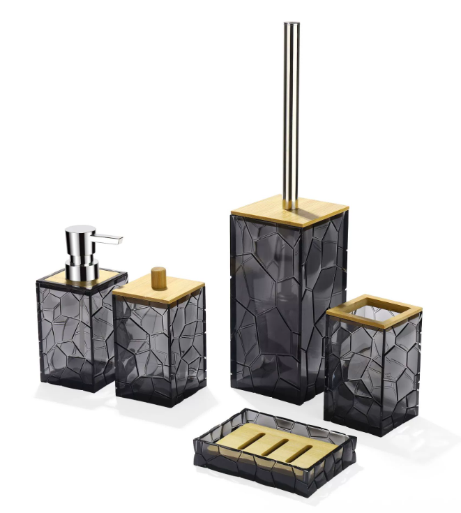 Acrylic bathroom wash set (5-piece)