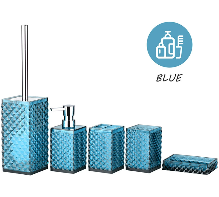 Acrylic bathroom wash set (5-piece)