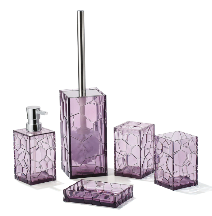 Acrylic bathroom wash set (5-piece)