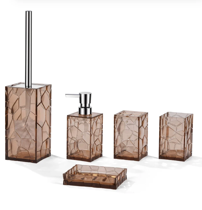 Acrylic bathroom wash set (5-piece)