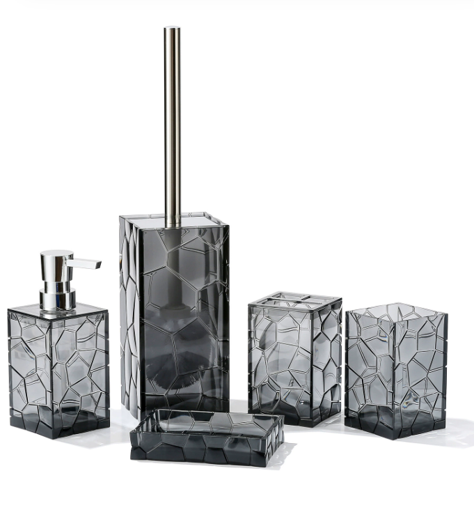 Acrylic bathroom wash set (5-piece)
