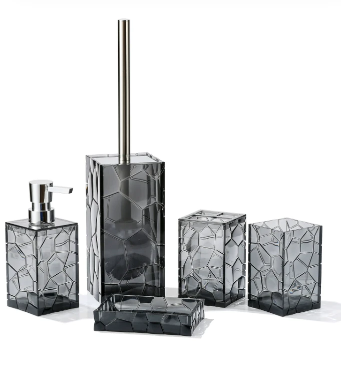 Acrylic bathroom wash set (5-piece)