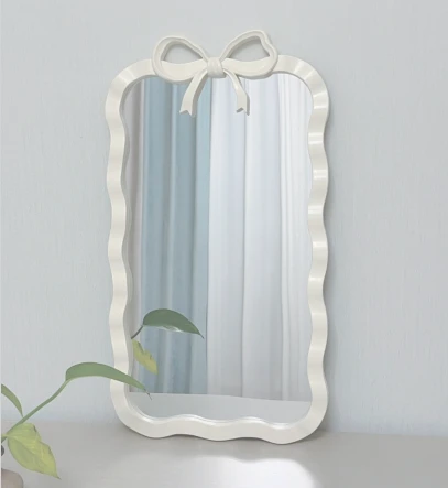 Plastic bow-shaped square half-body mirror