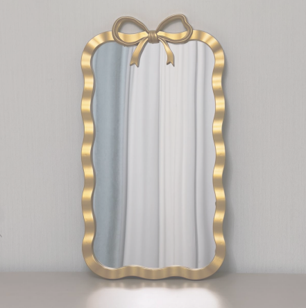 Plastic bow-shaped square half-body mirror