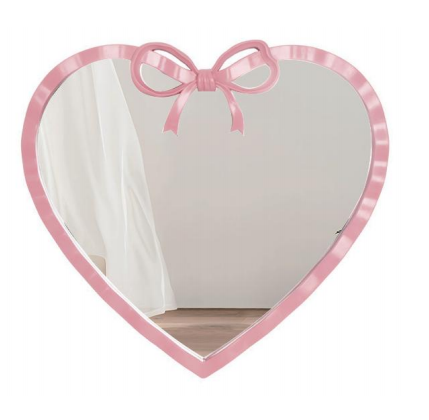 Plastic heart-shaped half-body mirror