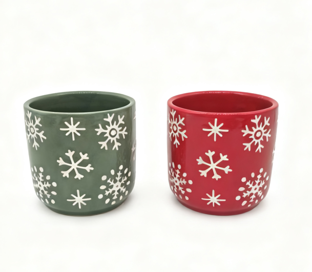 Ceramic christmas plant pot