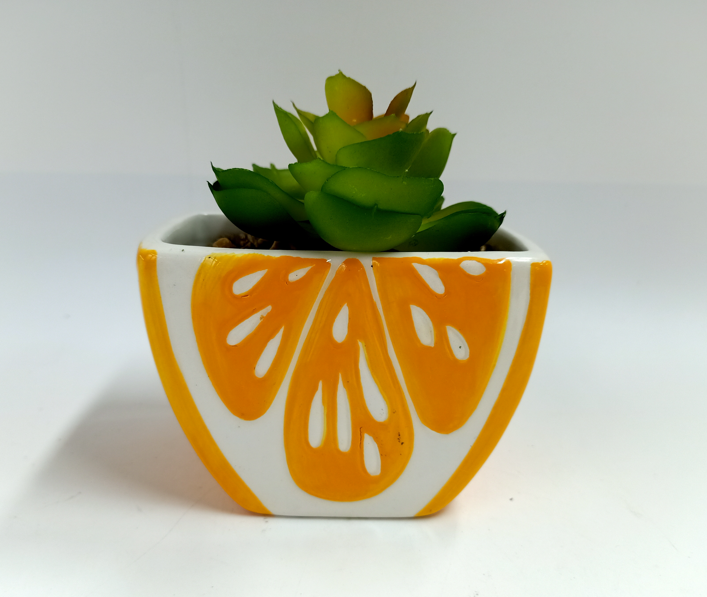 Artificial plant with ceramic pot
