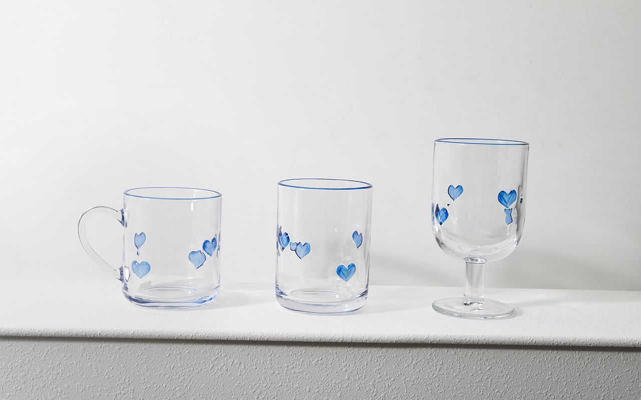 Glass hand-painted cup